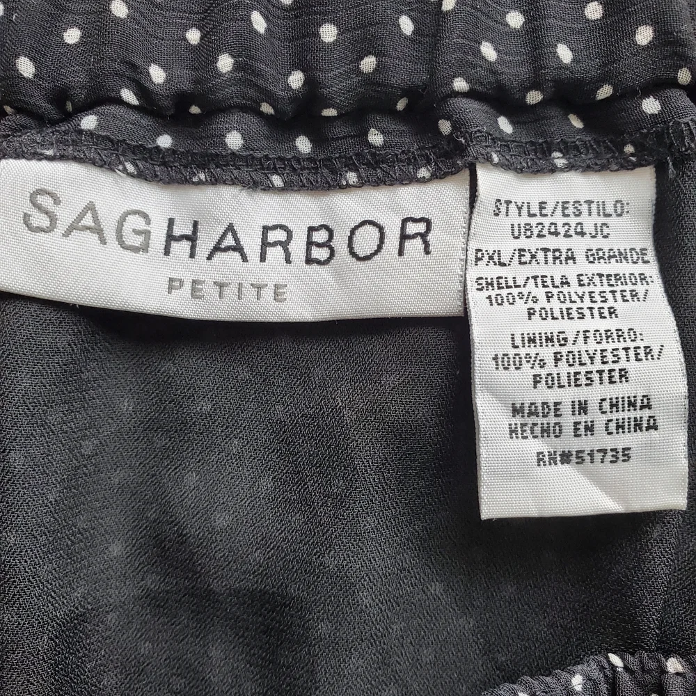 Sag Harbor Women's Polka Dot Skirt, Black/White (Size XL Petite) - Picture 4 of 7